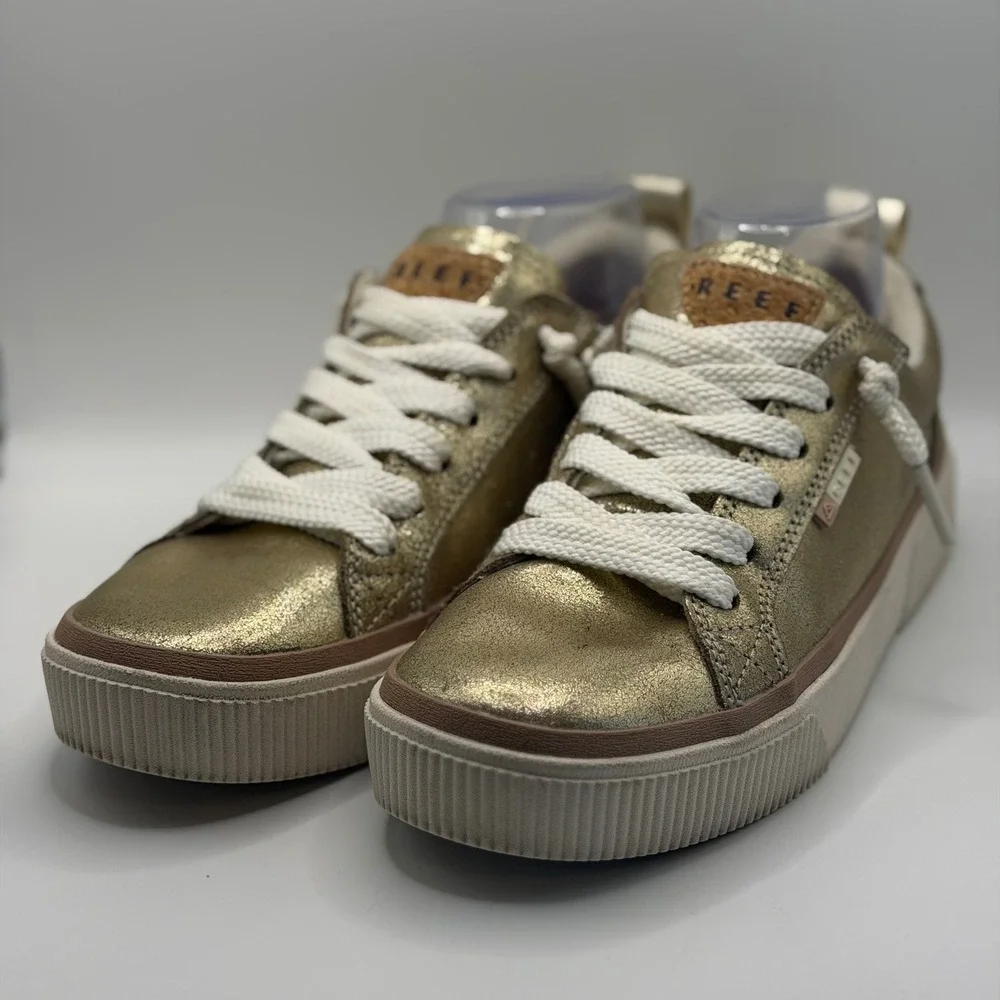 Reef Swellsole Cruiser Metallic Gold Low Top Platform Sneakers Womens Shoes 9